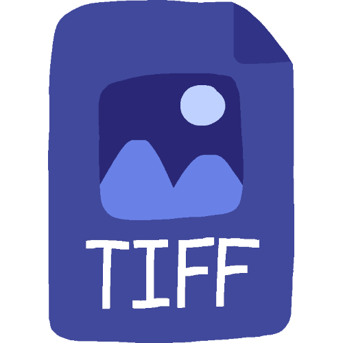  blue file with a stylized generic image on it and the label 'TIFF'